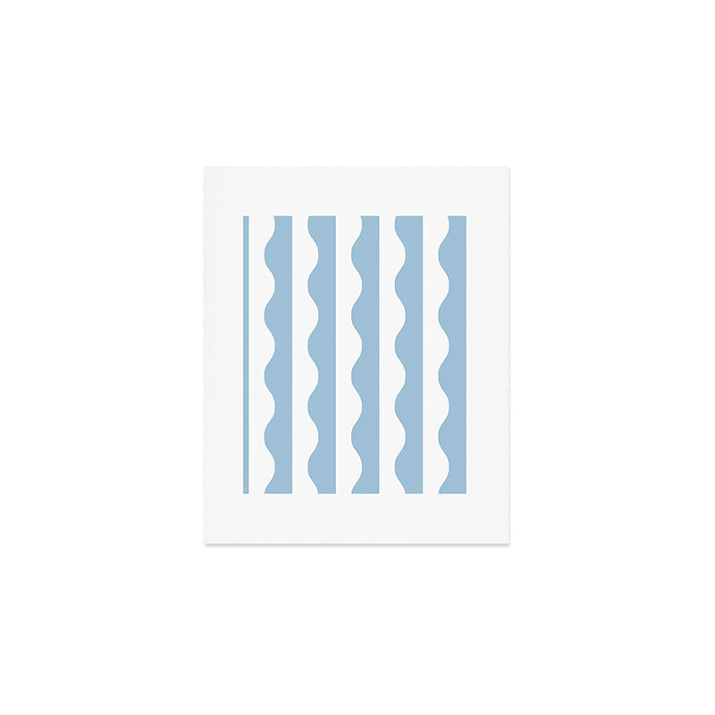 Classic Wavy Stripe Pattern 855 Light Blue Art Print Gallery Image 1