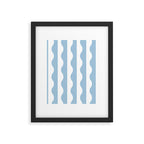 Classic Wavy Stripe Pattern 855 Light Blue Framed Art Print Gallery Image 6