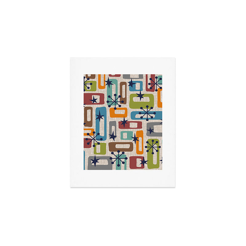Colorful Retro Mid Century Modern Solar Squares 629 Art Print Gallery Image 1