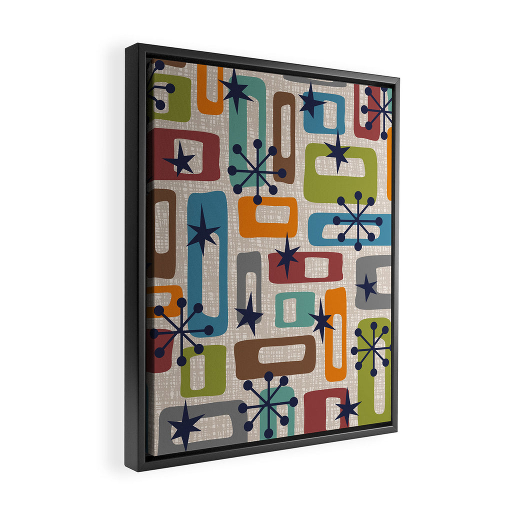 Colorful Retro Mid Century Modern Solar Squares 629 Framed Canvas Print Gallery Image 2