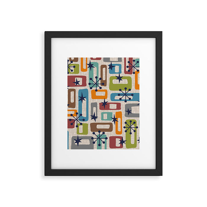 Colorful Retro Mid Century Modern Solar Squares 629 Framed Art Print Gallery Image 1