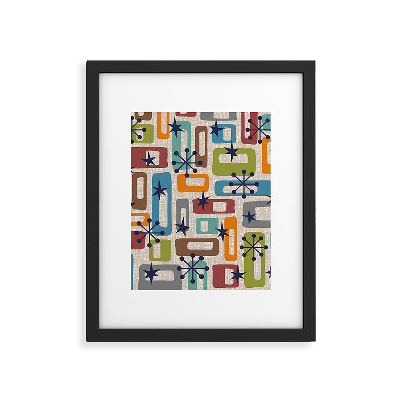Colorful Retro Mid Century Modern Solar Squares 629 Framed Art Print Gallery Image 6