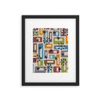 Colorful Retro Mid Century Modern Solar Squares 629 Framed Art Print Gallery Image 6