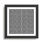 Greek Key Pattern 122 Black and White Framed Art Print Gallery Image 1