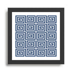 Greek Key Pattern 125 Navy Blue Framed Art Print Gallery Image 1