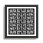 Greek Key Pattern Black and Gray Framed Art Print Gallery Image 1