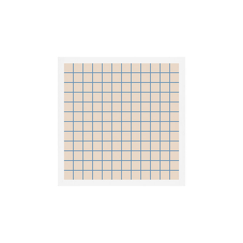 Grid Pattern Blue and Beige Art Print Gallery Image 1