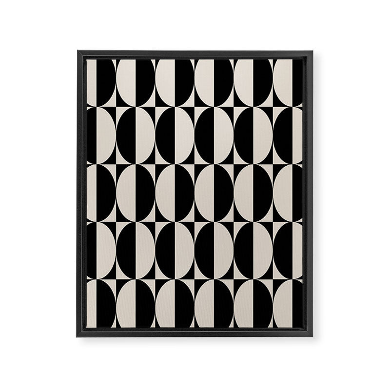 Hollywood Regency 261 Scandi Black and Linen White Framed Canvas Print Gallery Image 8