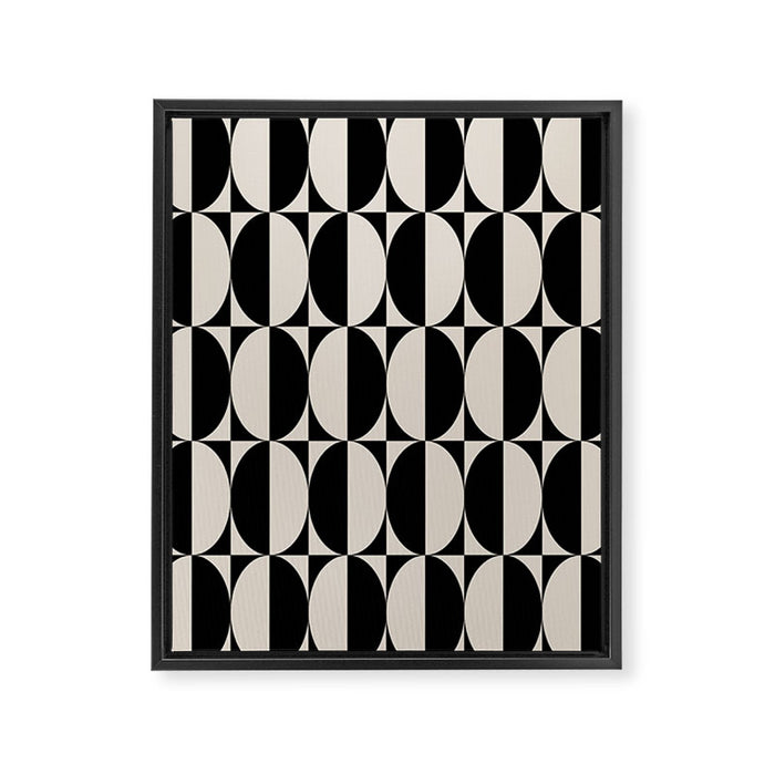 Hollywood Regency 261 Scandi Black and Linen White Framed Canvas Print Gallery Image 1