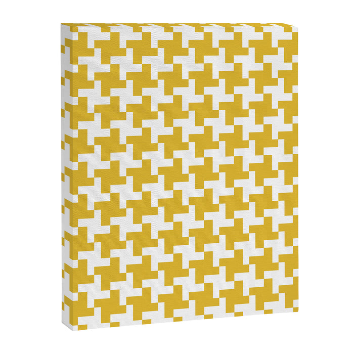 Houndstooth Pattern Mustard Yellow Canvas Print Gallery Image 1