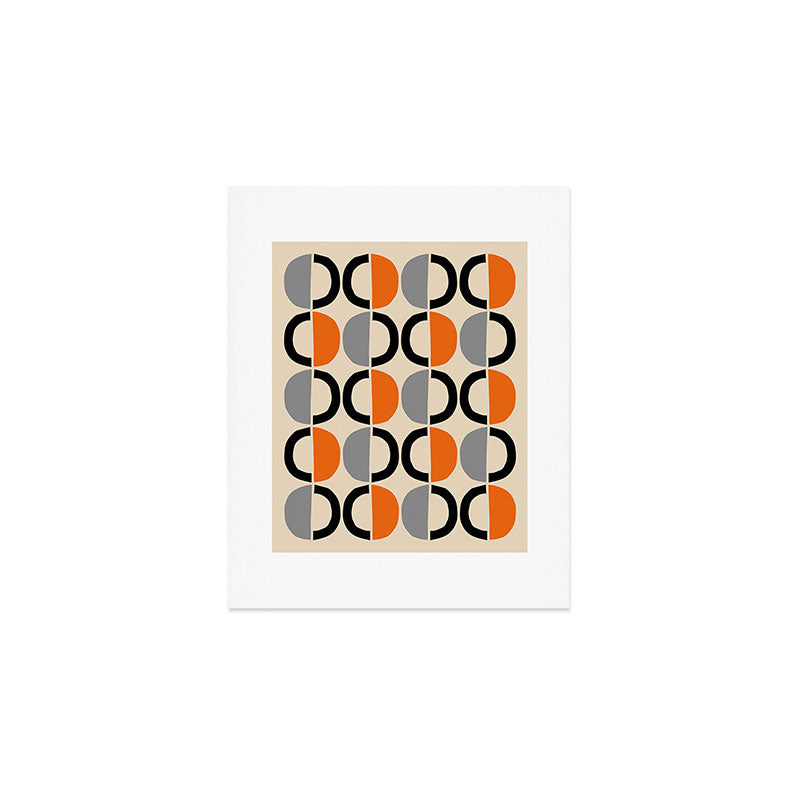 Mid Century Decor 548 Beige Black Gray and Orange Art Print Gallery Image 1