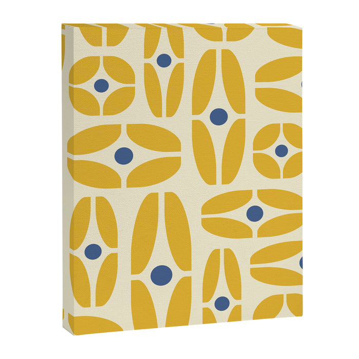 Mid Century Decoration 825 Yellow and Blue Canvas Print Gallery Image 1