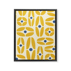 Mid Century Decoration 825 Yellow and Blue Framed Canvas Print Gallery Image 8