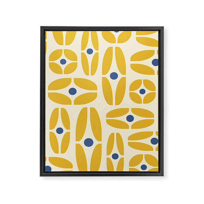Mid Century Decoration 825 Yellow and Blue Framed Canvas Print Gallery Image 8