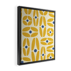 Mid Century Decoration 825 Yellow and Blue Framed Canvas Print Gallery Image 2