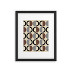 Mid Century Half Circle Pattern 582 Black Brown Gray and Beige Framed Art Print Gallery Image 6