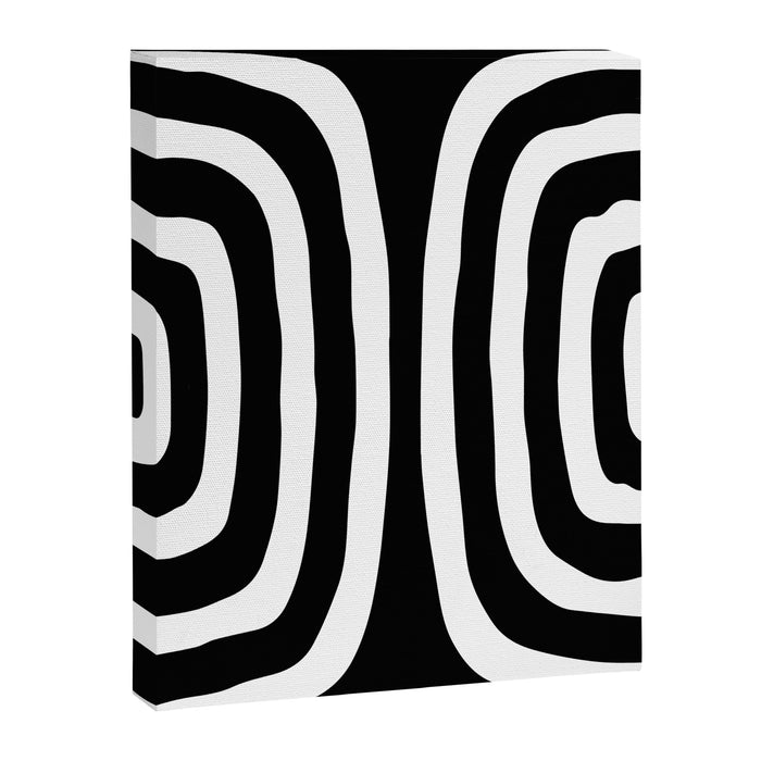 Mid Century Modern Abstract Composition 327 Black and White Canvas Print Gallery Image 1