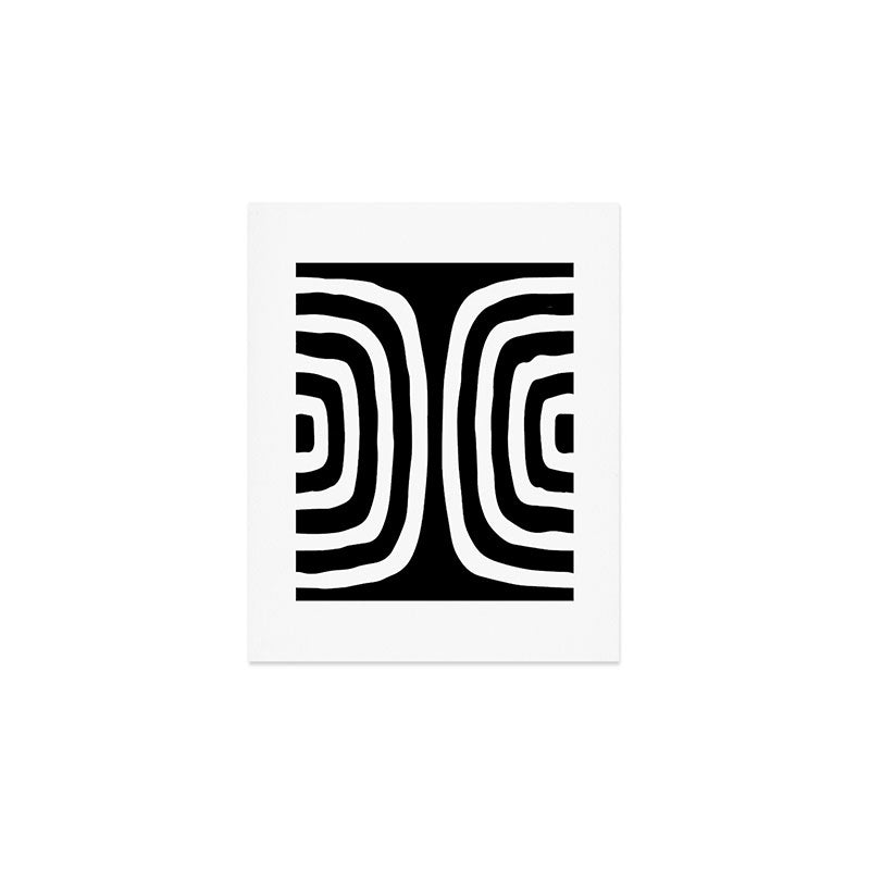 Mid Century Modern Abstract Composition 327 Black and White Art Print Gallery Image 1