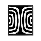 Mid Century Modern Abstract Composition 327 Black and White Framed Canvas Print Gallery Image 8