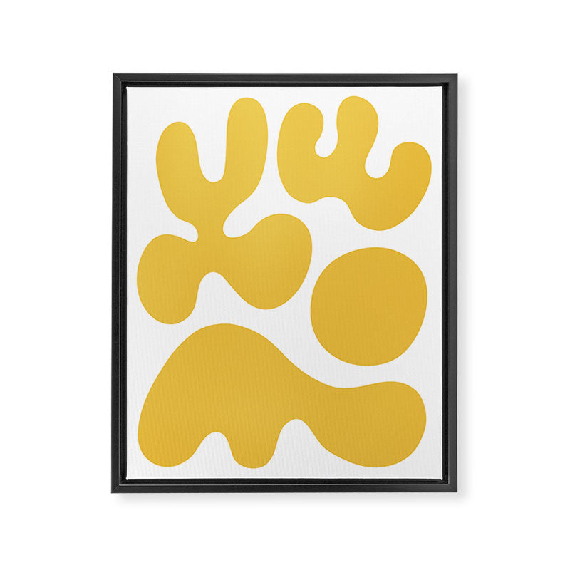 Mid Century Modern Abstract Organic Shapes 337 Yellow Framed Canvas Print Gallery Image 8
