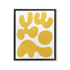 Mid Century Modern Abstract Organic Shapes 337 Yellow Framed Canvas Print Gallery Image 8