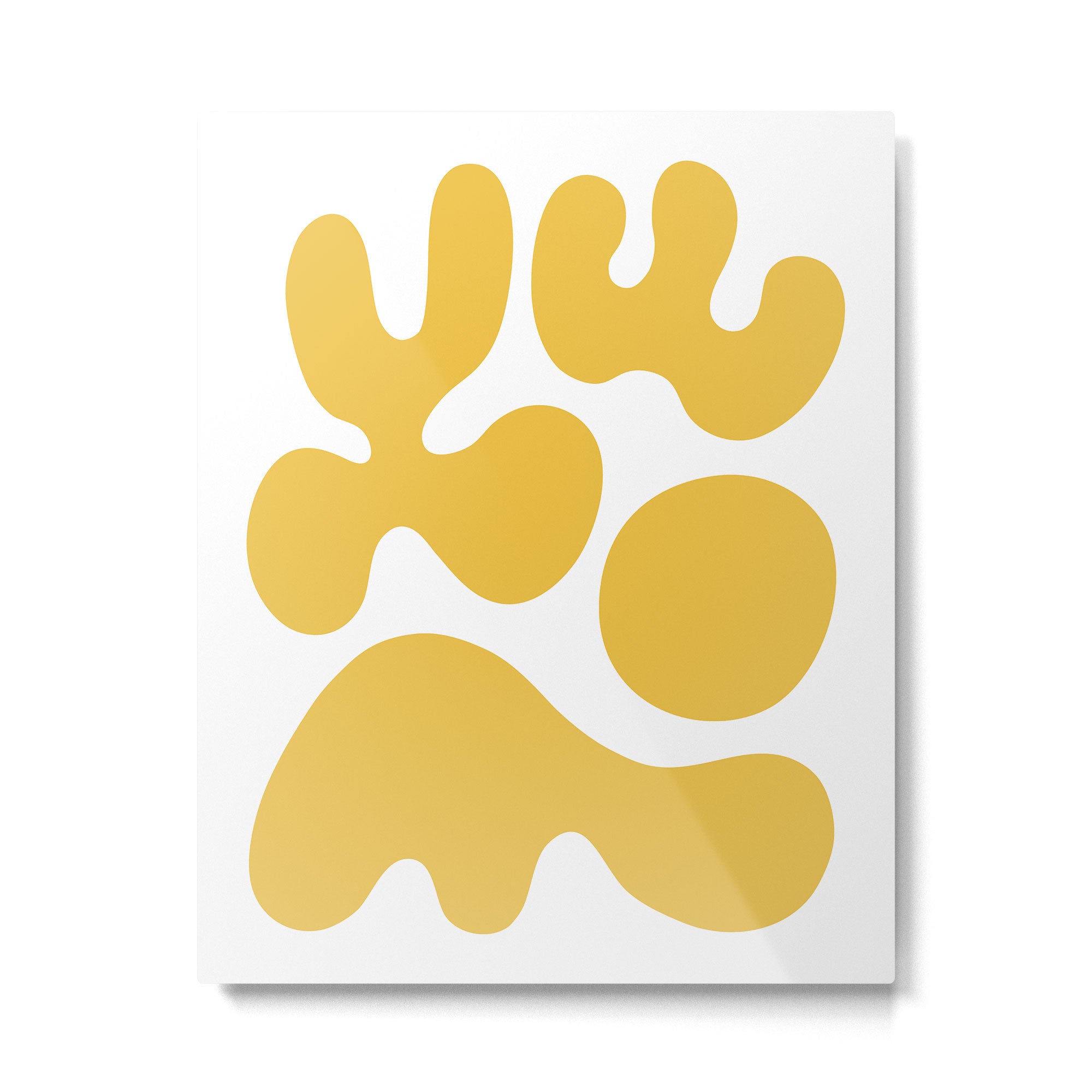 Mid Century Modern Abstract Organic Shapes 337 Yellow Metal Print Gallery Image 6