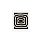 Mid Century Modern Abstract Shape 536 Black and Linen White Art Print Gallery Image 1