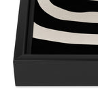 Mid Century Modern Abstract Shape 536 Black and Linen White Framed Canvas Print Gallery Image 3