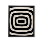 Mid Century Modern Abstract Shape 536 Black and Linen White Framed Canvas Print Gallery Image 8