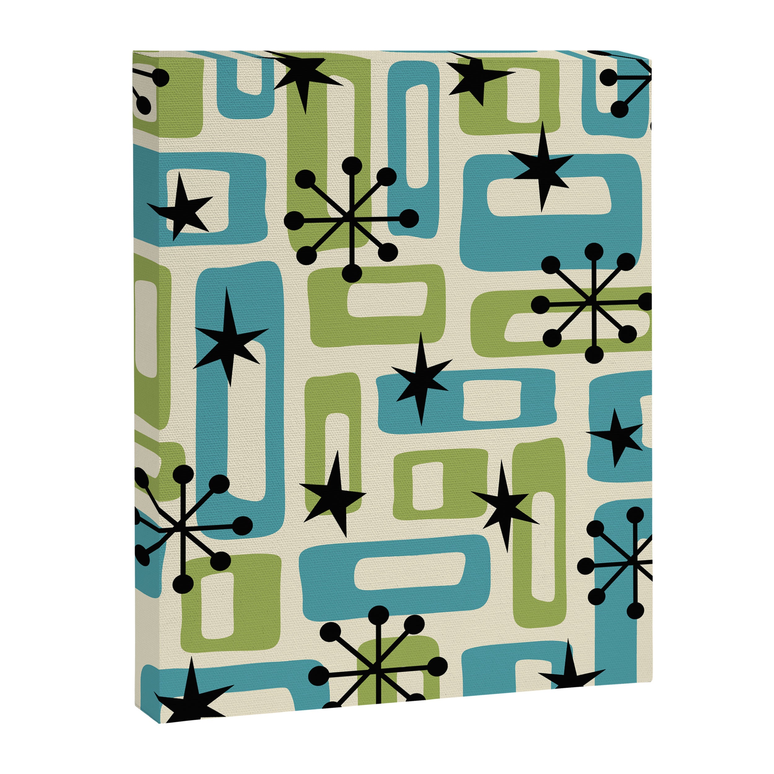 Mid Century Modern Atomic Age Decoration 644 Googie Blue and Green Canvas Print Gallery Image 8