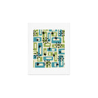 Mid Century Modern Atomic Age Decoration 644 Googie Blue and Green Art Print Gallery Image 1