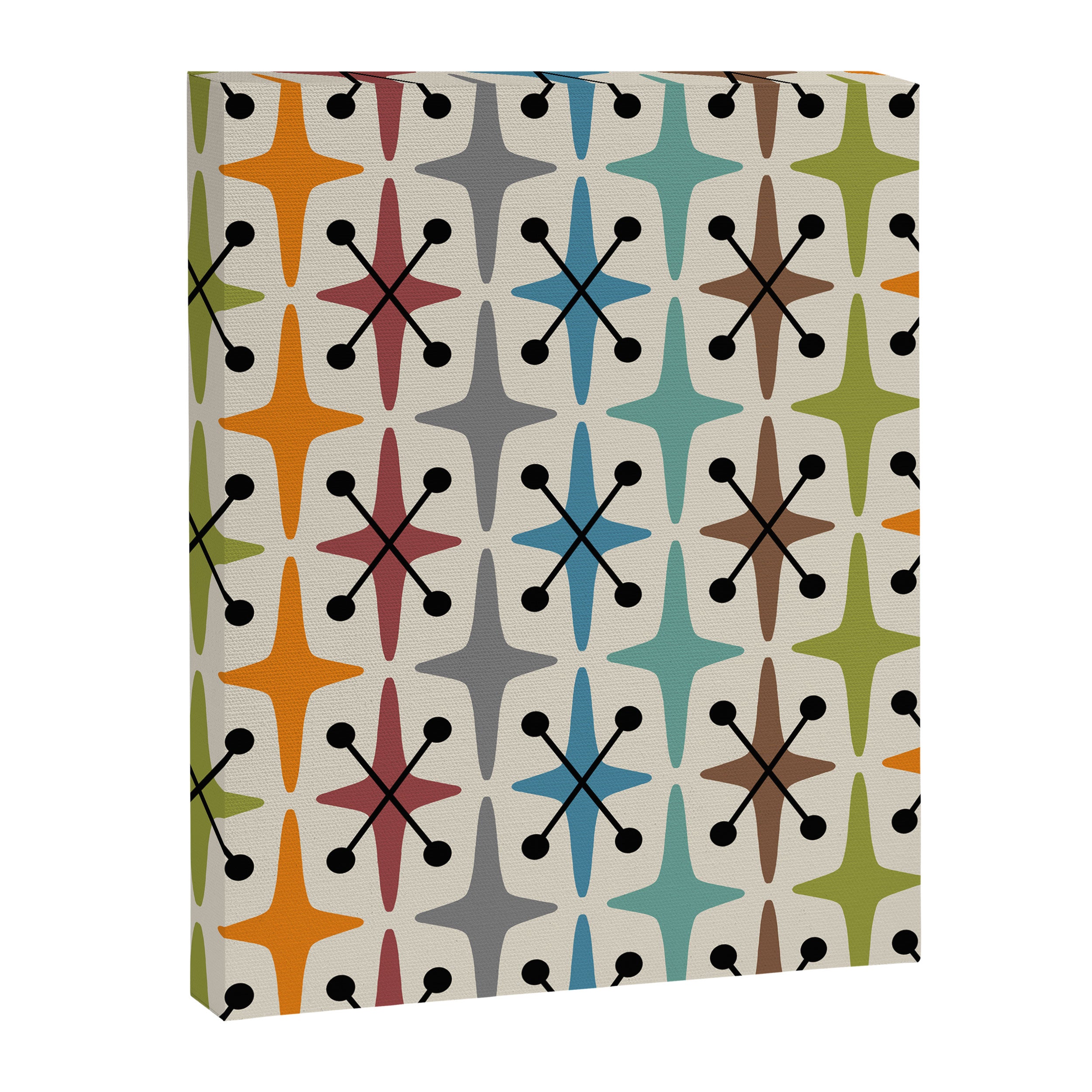 Mid Century Modern Atomic Age Starburst Pattern 226 Googie  Canvas Print Gallery Image 8
