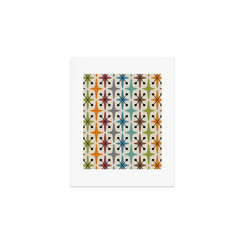 Mid Century Modern Atomic Age Starburst Pattern 226 Googie  Art Print Gallery Image 1