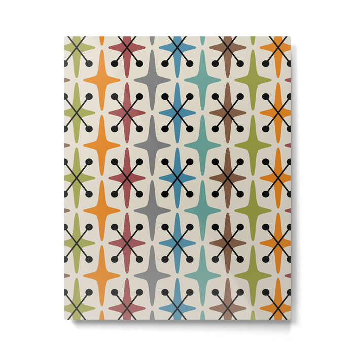 Mid Century Modern Atomic Age Starburst Pattern 226 Googie  Metal Print Gallery Image 1