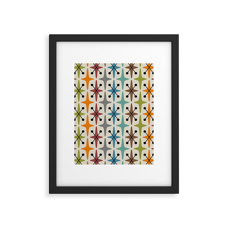 Mid Century Modern Atomic Age Starburst Pattern 226 Googie  Framed Art Print Gallery Image 6
