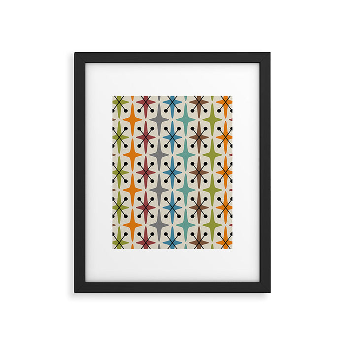 Mid Century Modern Atomic Age Starburst Pattern 226 Googie  Framed Art Print Gallery Image 1