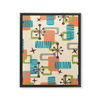 Mid Century Modern Atomic Decoration 243 Kitsch Framed Canvas Print Gallery Image 8