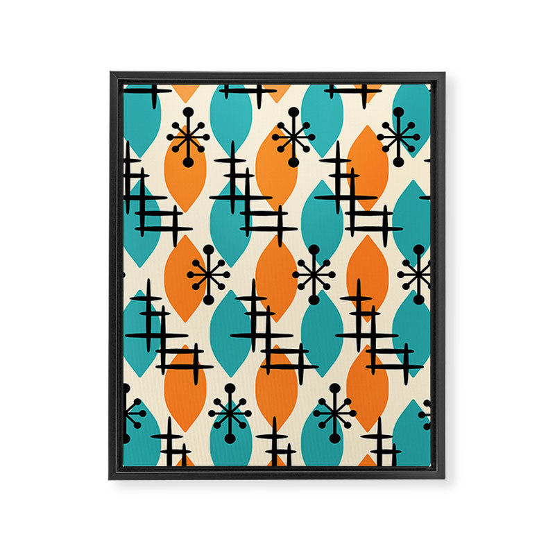 Mid Century Modern Atomic Drops 224 Framed Canvas Print Gallery Image 8