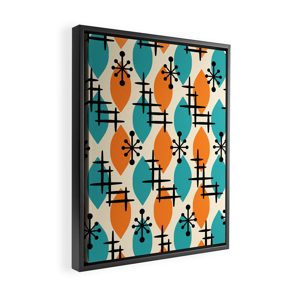 Mid Century Modern Atomic Drops 224 Framed Canvas Print Gallery Image 2