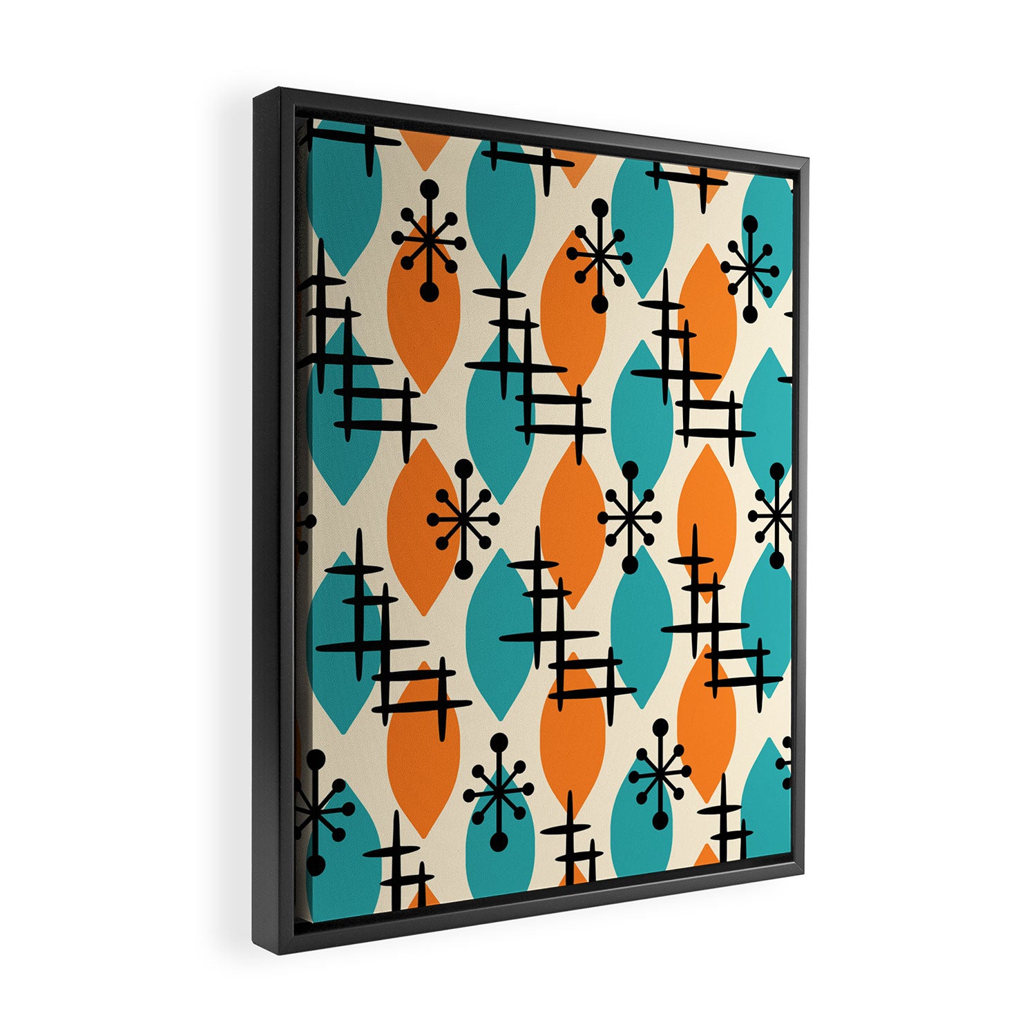 Mid Century Modern Atomic Drops 224 Framed Canvas Print Gallery Image 2