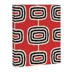Mid Century Modern Atomic Rings Pattern 222 Black Beige and Red Canvas Print Gallery Image 8