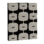 Mid Century Modern Atomic Rings Pattern 234 Decor Black Beige and Gray Canvas Print Gallery Image 8