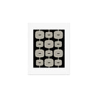 Mid Century Modern Atomic Rings Pattern 234 Decor Black Beige and Gray Art Print Gallery Image 1