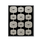Mid Century Modern Atomic Rings Pattern 234 Decor Black Beige and Gray Framed Canvas Print Gallery Image 8