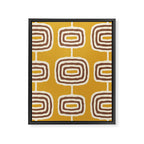 Mid Century Modern Atomic Rings Pattern 263 Yellow Brown and Beige Framed Canvas Print Gallery Image 8