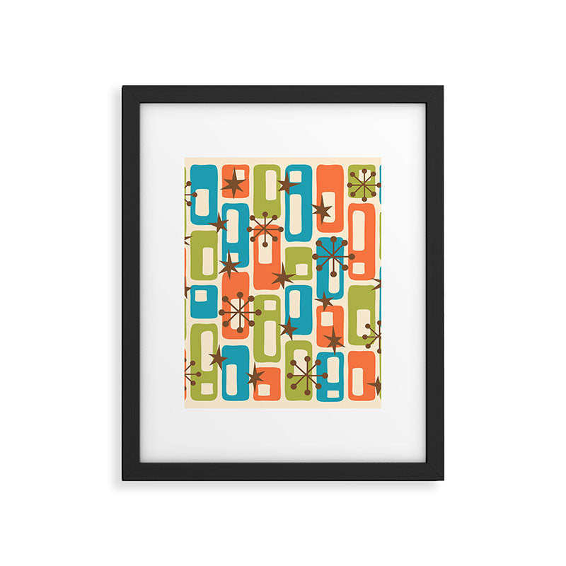 Mid Century Modern Atomic Sparkles 239 Framed Art Print Gallery Image 6