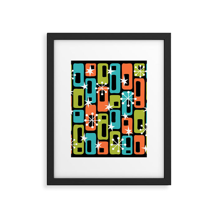 Mid Century Modern Atomic Sparkles 244 Framed Art Print Gallery Image 1