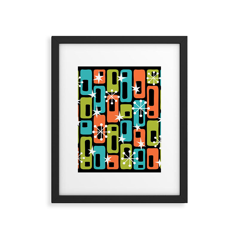 Mid Century Modern Atomic Sparkles 244 Framed Art Print Gallery Image 6