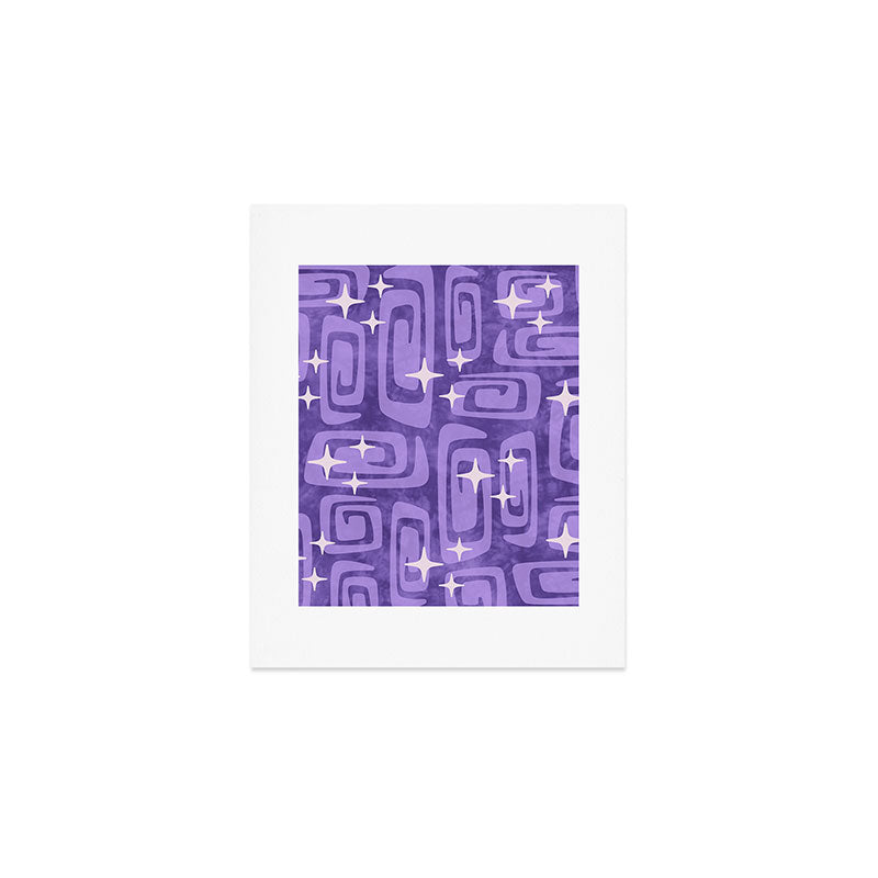 Mid Century Modern Cosmic Galaxies 584 Purple Art Print Gallery Image 1