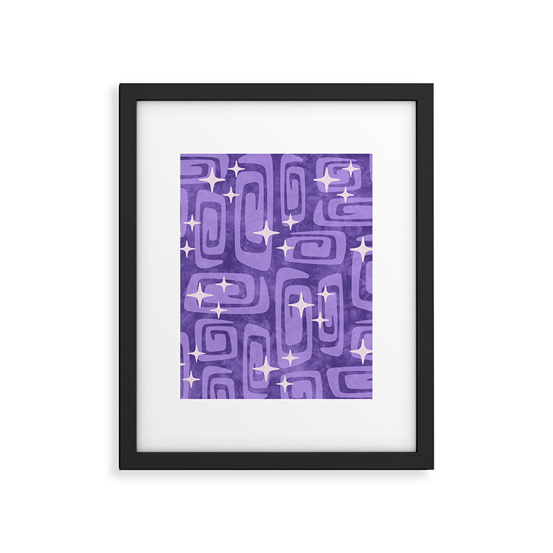 Mid Century Modern Cosmic Galaxies 584 Purple Framed Art Print Gallery Image 6